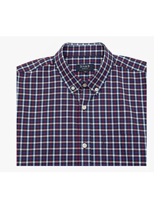 CAMISA ESCOCESA MANGA LARGA AZUL BURDEO B FOR B