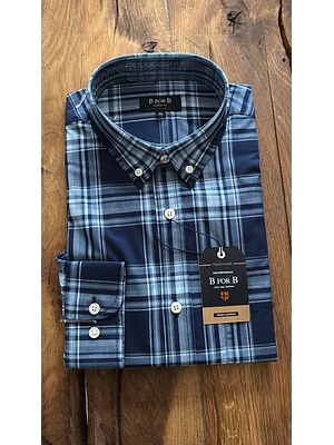 CAMISA ESCOCESA MANGA LARGA AZUL B FOR B