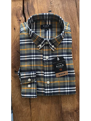 CAMISA ESCOCESA MANGA LARGA VERDE AZUL B FOR B