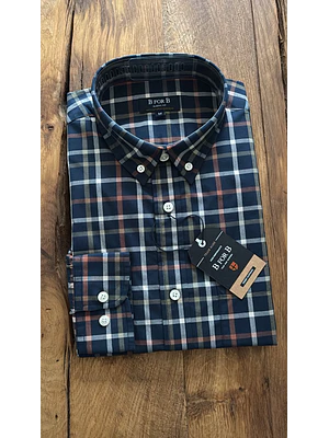 CAMISA ESCOCESA MANGA LARGA AZUL NARANJO B FOR B