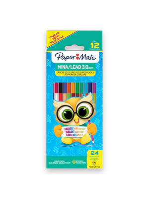  LAPICES DOBLE PUNTA 12 COLORES/3.0MM 
