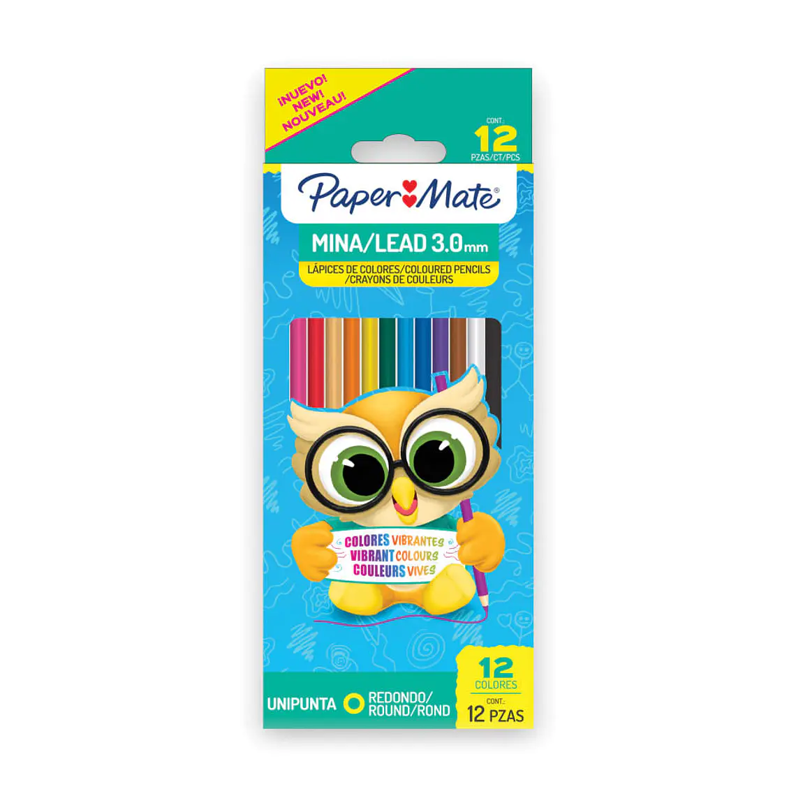  LAPICES DE COLOR LARGOS CAJA 12 UNIDADES REDONDO 1
