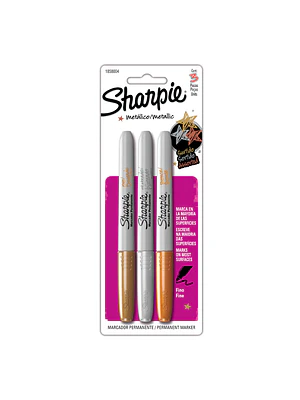 SHARPIE PUNTA FINA METALICO SURTIDO / 3U