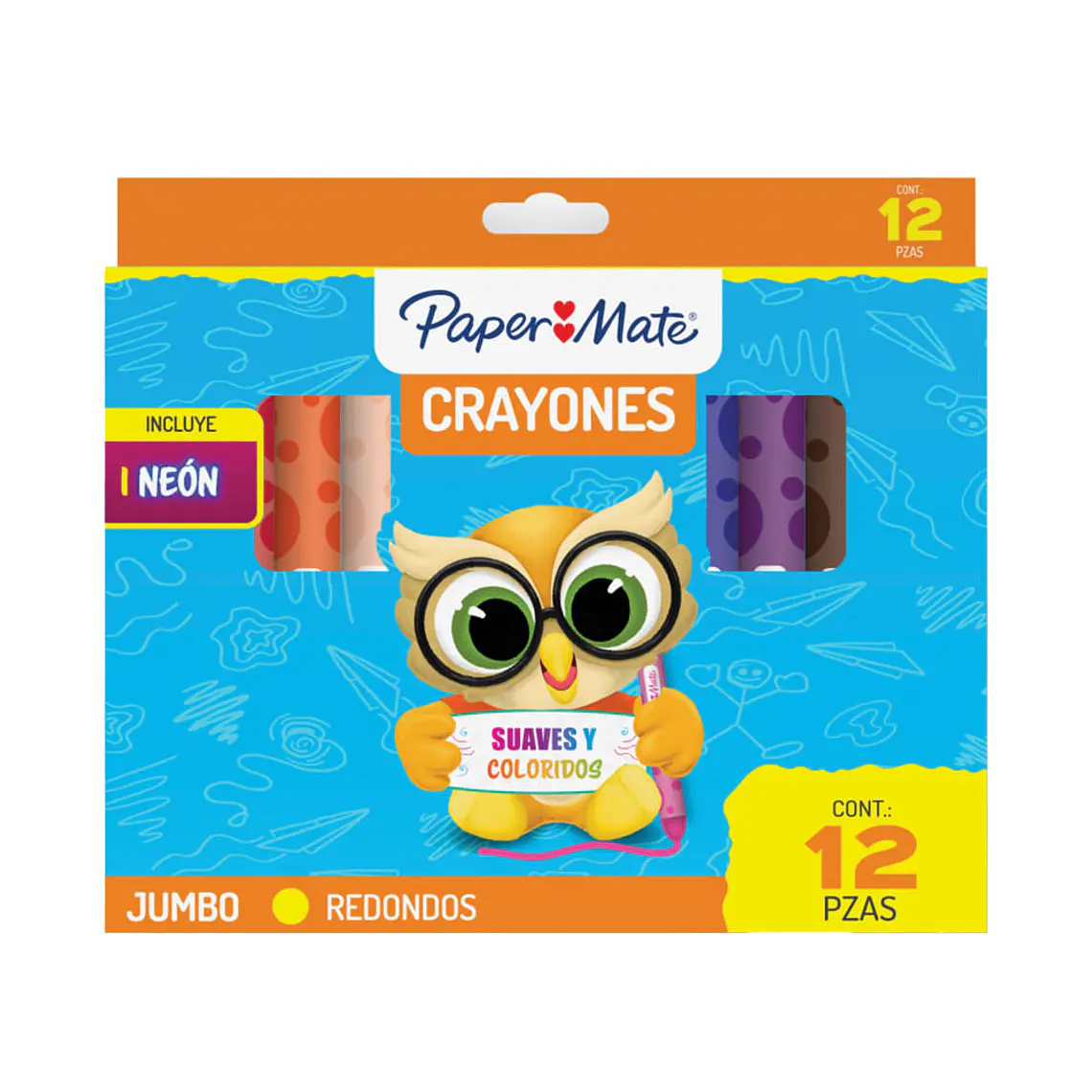 CRAYON REDONDO GRUESO PAPER MATE / 12 UNIDADES 1