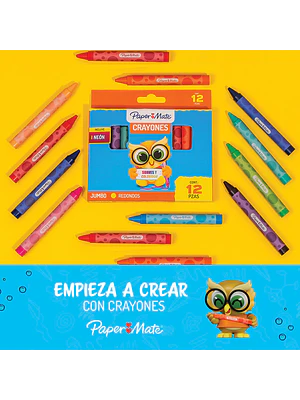 CRAYON REDONDO GRUESO PAPER MATE / 12 UNIDADES