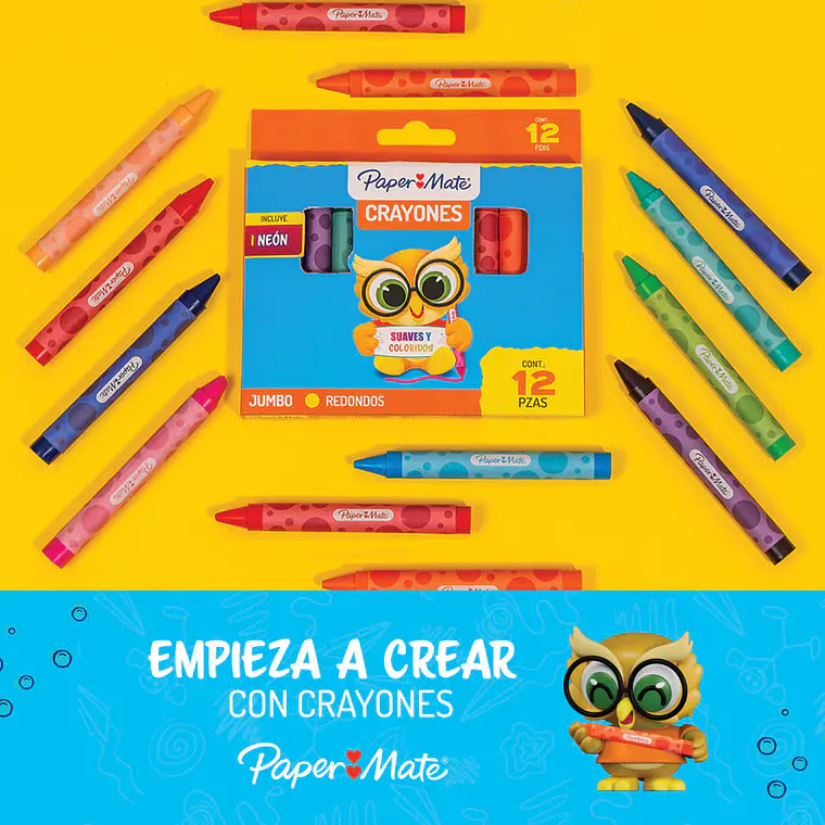 CRAYON REDONDO GRUESO PAPER MATE / 12 UNIDADES 2
