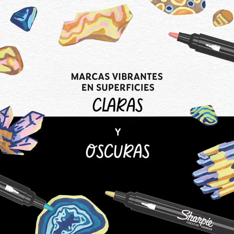 MARCADORES ACRÍLICOS SHARPIE / COLORES / PUNTA BALA / 5U 4