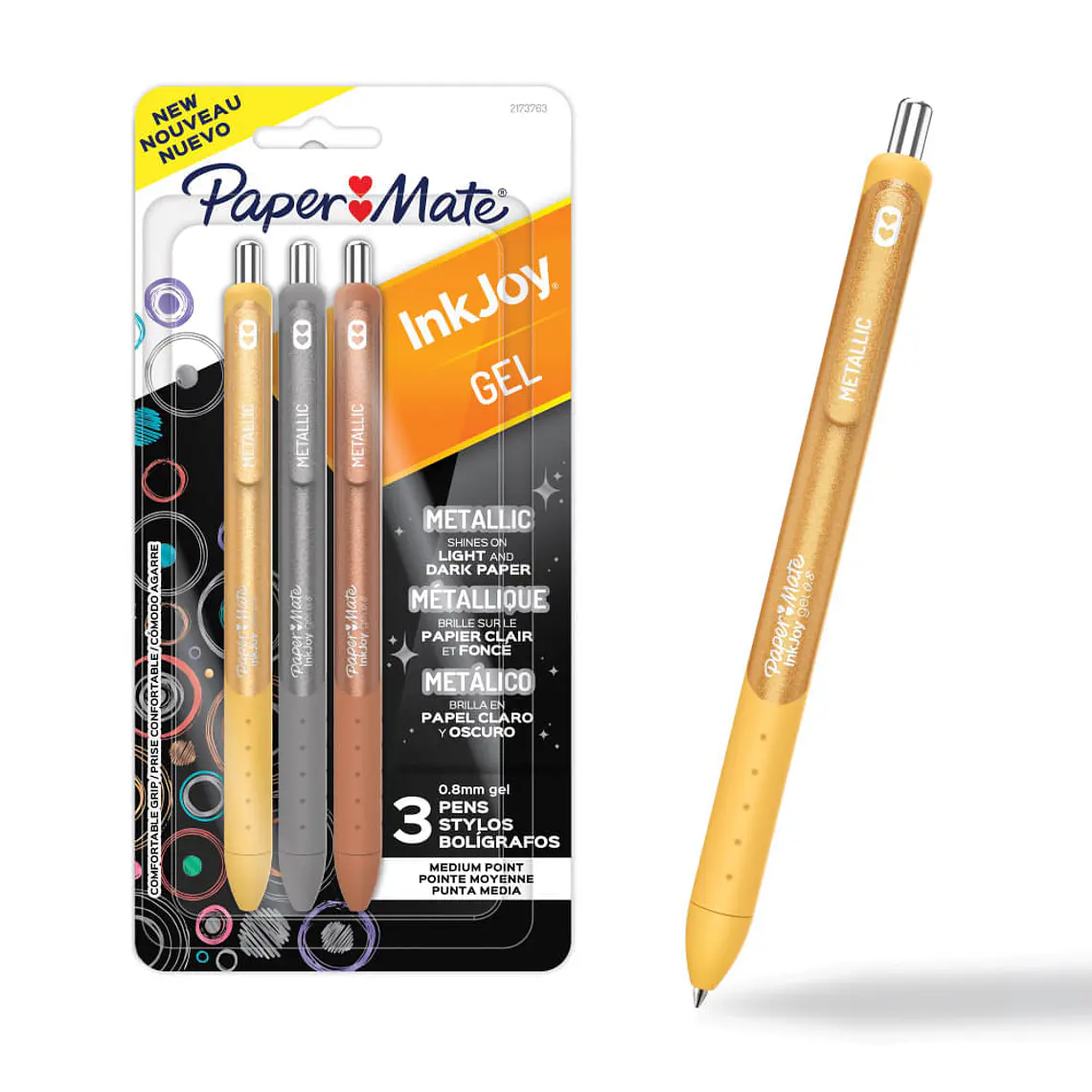 PAPER MATE INKJOY GEL / METÁLICOS / 0.7MM / 3U 1