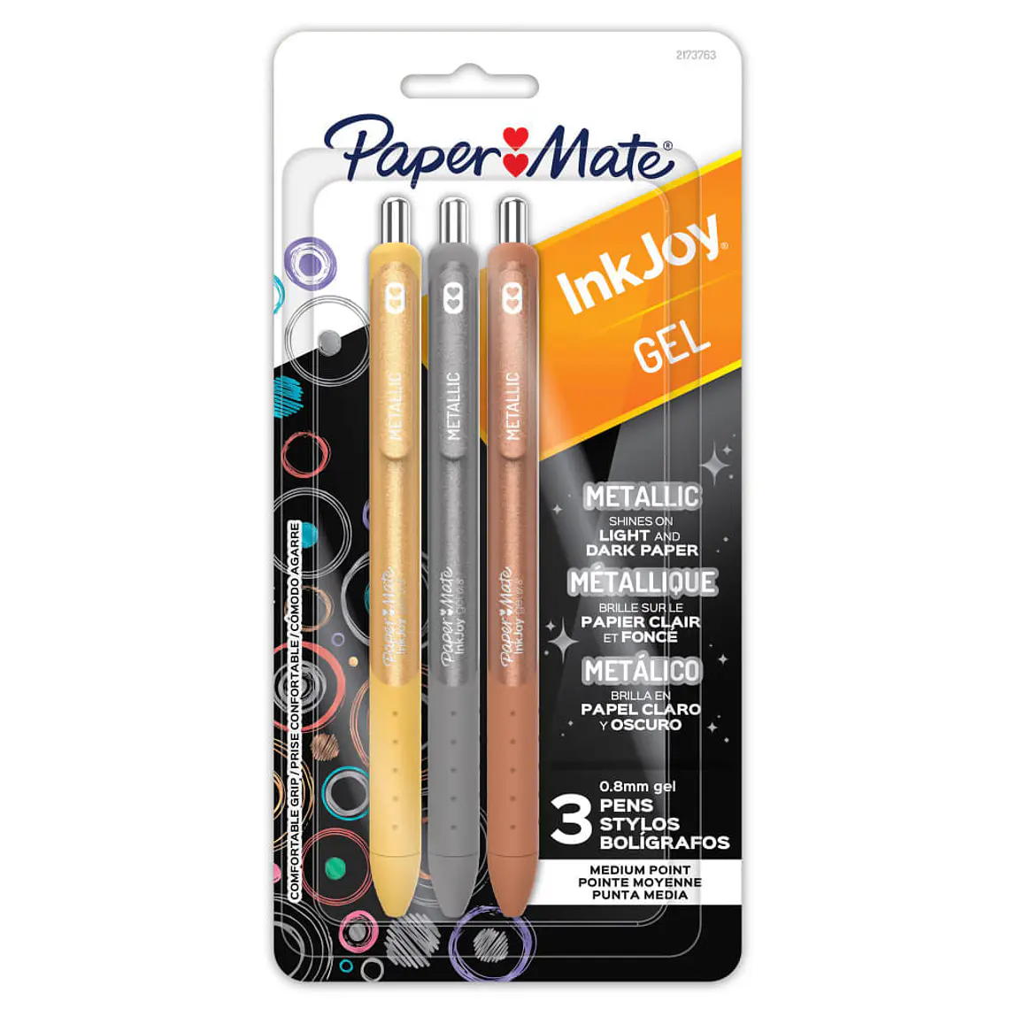 PAPER MATE INKJOY GEL / METÁLICOS / 0.7MM / 3U 7