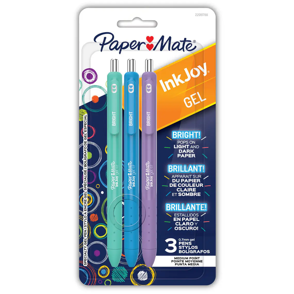 PAPER MATE INKJOY GEL / COLORES BRILLANTES / SURTIDOS / 3U 7