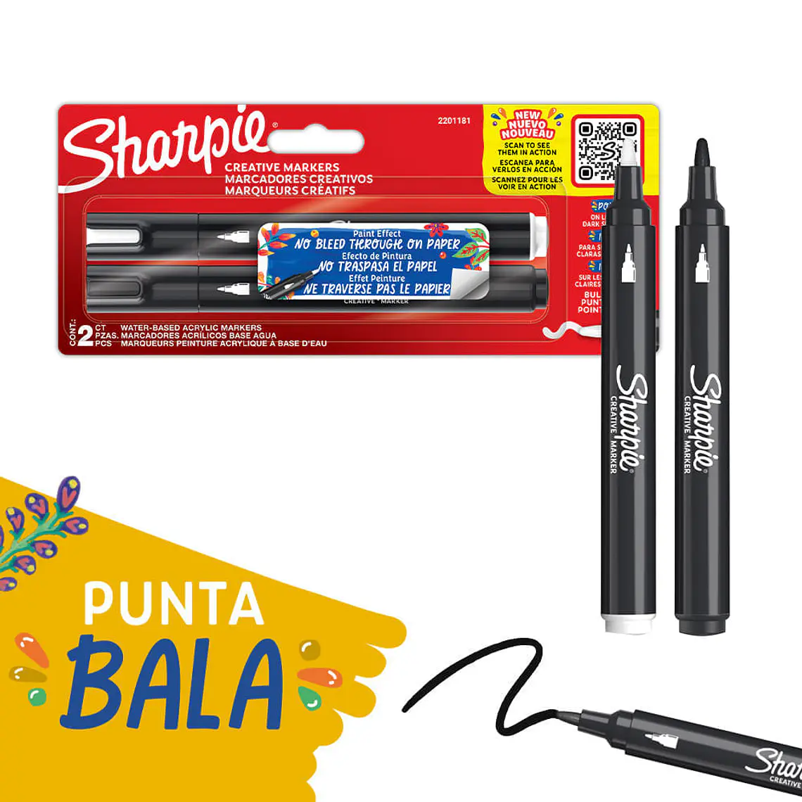 SET 2 MARCADORES ACRÍLICOS SHARPIE PUNTA BALA 1