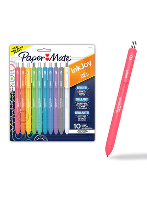 PAPER MATE INKJOY GEL BRIGHT COLORES SURTIDOS / 10 UN