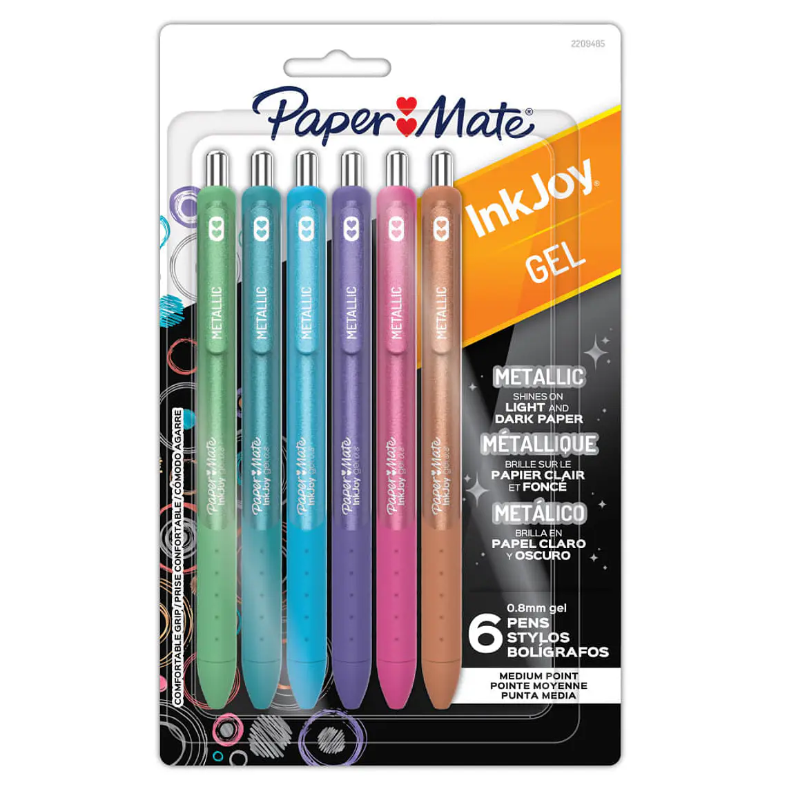 PAPER MATE INKJOY GEL METÁLICO / 0.7MM / SET 6 COLORES 7