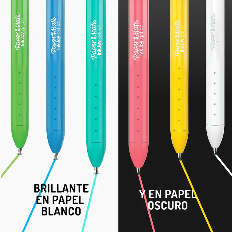 PAPER MATE INKJOY GEL BRIGHT COLORES SURTIDOS / 10 UN 2