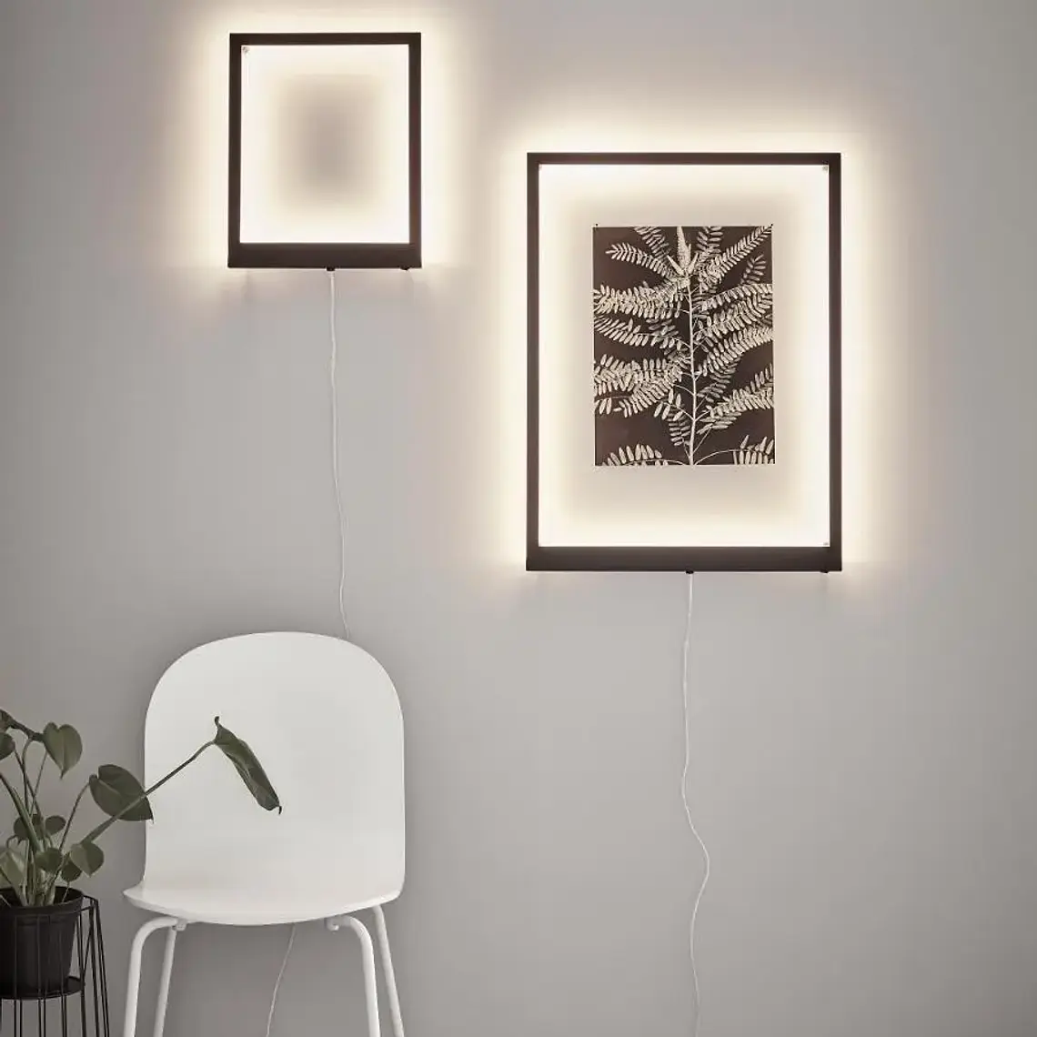 APLIQUE FRAME LED NEGRO 15W LUZ CÁLIDA 70X50CM 2
