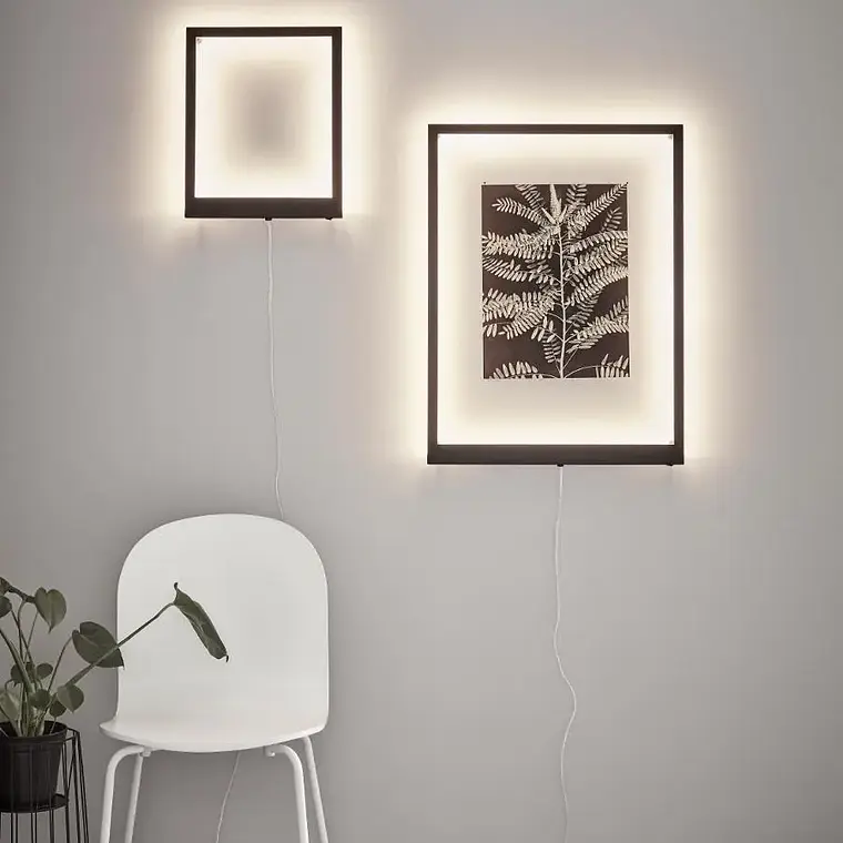 APLIQUE FRAME LED NEGRO 15W LUZ CÁLIDA 70X50CM 2