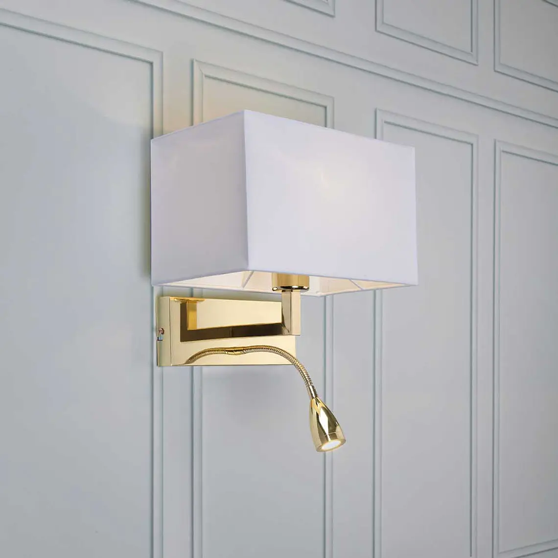 APLIQUE SAVOY BRONCE E27 40W MÁXIMO + LED LECTURA  1