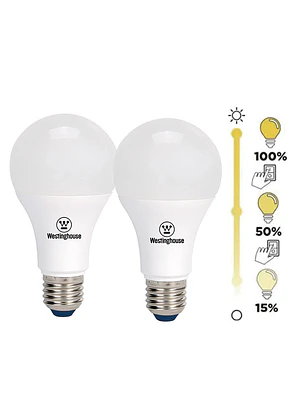 PACK 2 AMPOLLETA LED BOLA A60 DIMEABLE 8W LUZ CÁLIDA E27