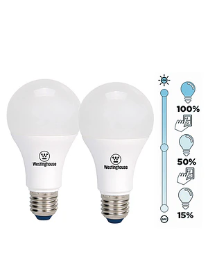 PACK 2 AMPOLLETA LED BOLA A60 DIMEABLE 8W LUZ BLANCO FRÍO E27