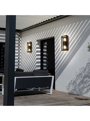 APLIQUE EXTERIOR VARINA GLASS BIDIRECCIONAL NEGRO