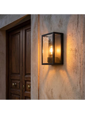 APLIQUE EXTERIOR VARINA GLASS NEGRO