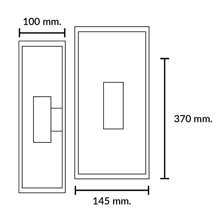 APLIQUE EXTERIOR VARINA GLASS BIDIRECCIONAL NEGRO 3