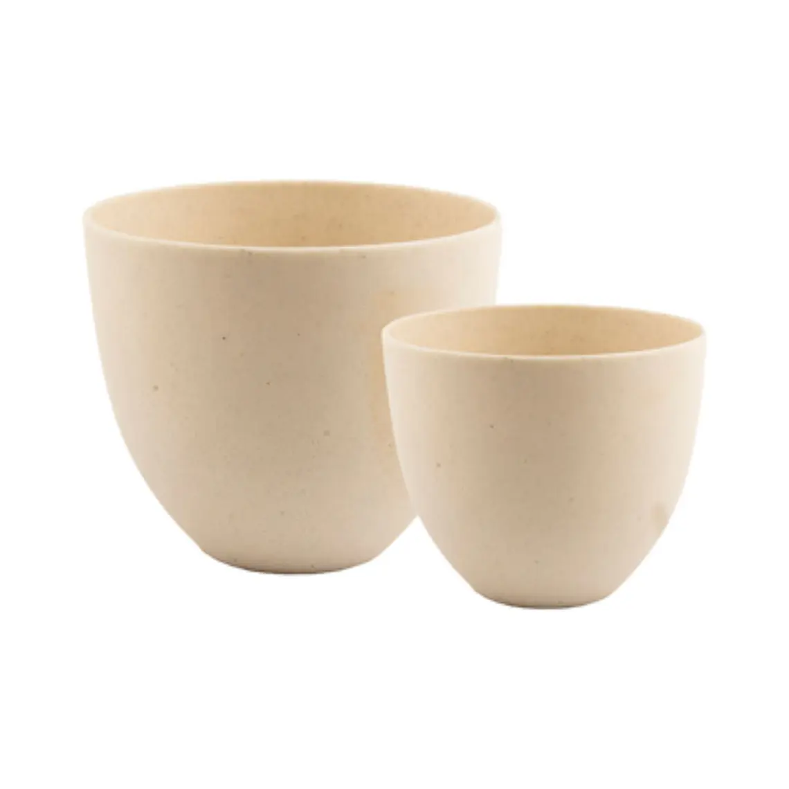 POLIRESINA - JOEL  SET DE 2 COLOR ARENA OUTDOOR RECICLADO (25D X 21H CM - 18D X 15.5H CM) 1