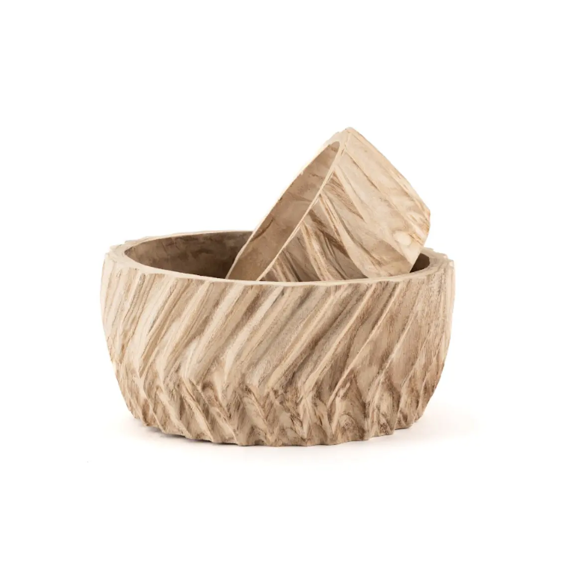 SET DE 2 BOWLS MADERA NATURAL (30D X 14H CM - 20D X 10H CM) 1