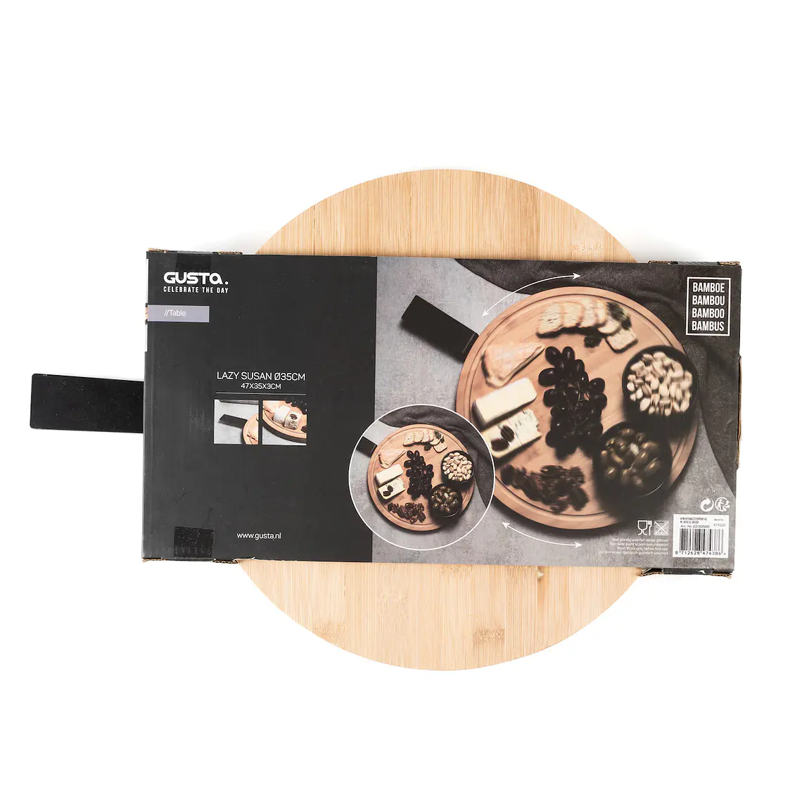 TABLA LAZY SUSAN CON MANGO METAL NEGRO (47A X 35P X 3H CM) 2