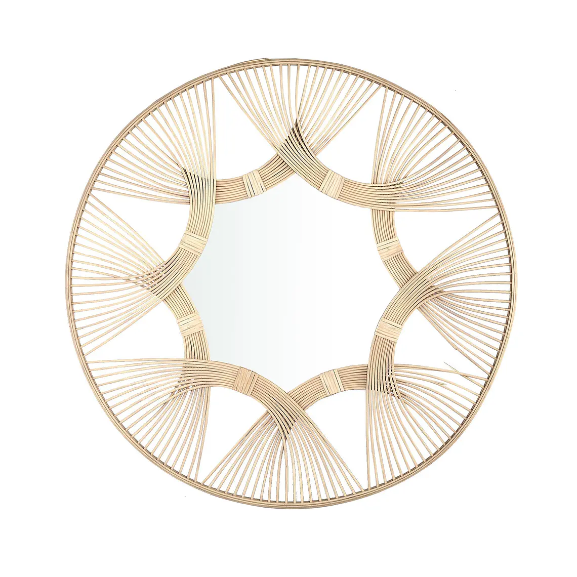 ESPEJO - REDONDO DE BAMBÚ DE PARED NATURAL (3H x 93D CM) 1