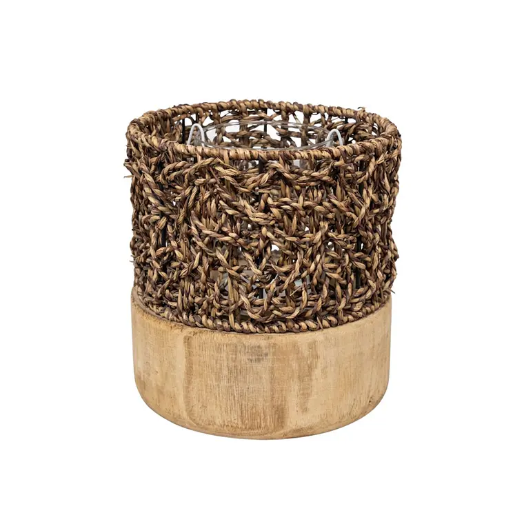 FANAL JUNCO CON BASE MADERA L (23D X 25H CM) 1