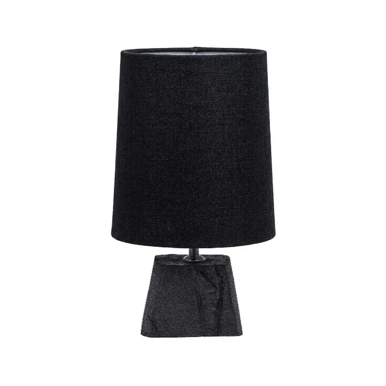 LAMPARA - BASE DE MADERA NEGRA CON PANTALLA OVALADA NATURAL (21A X 10P X 38H CM) 1