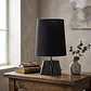 LAMPARA - BASE DE MADERA NEGRA CON PANTALLA OVALADA NATURAL (21A X 10P X 38H CM) - Miniatura 2