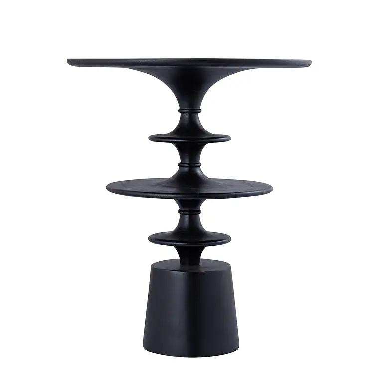 MESA LATERAL - JULIETA MESA LATERAL DE MADERA NEGRA (45D X 55H CM) 1