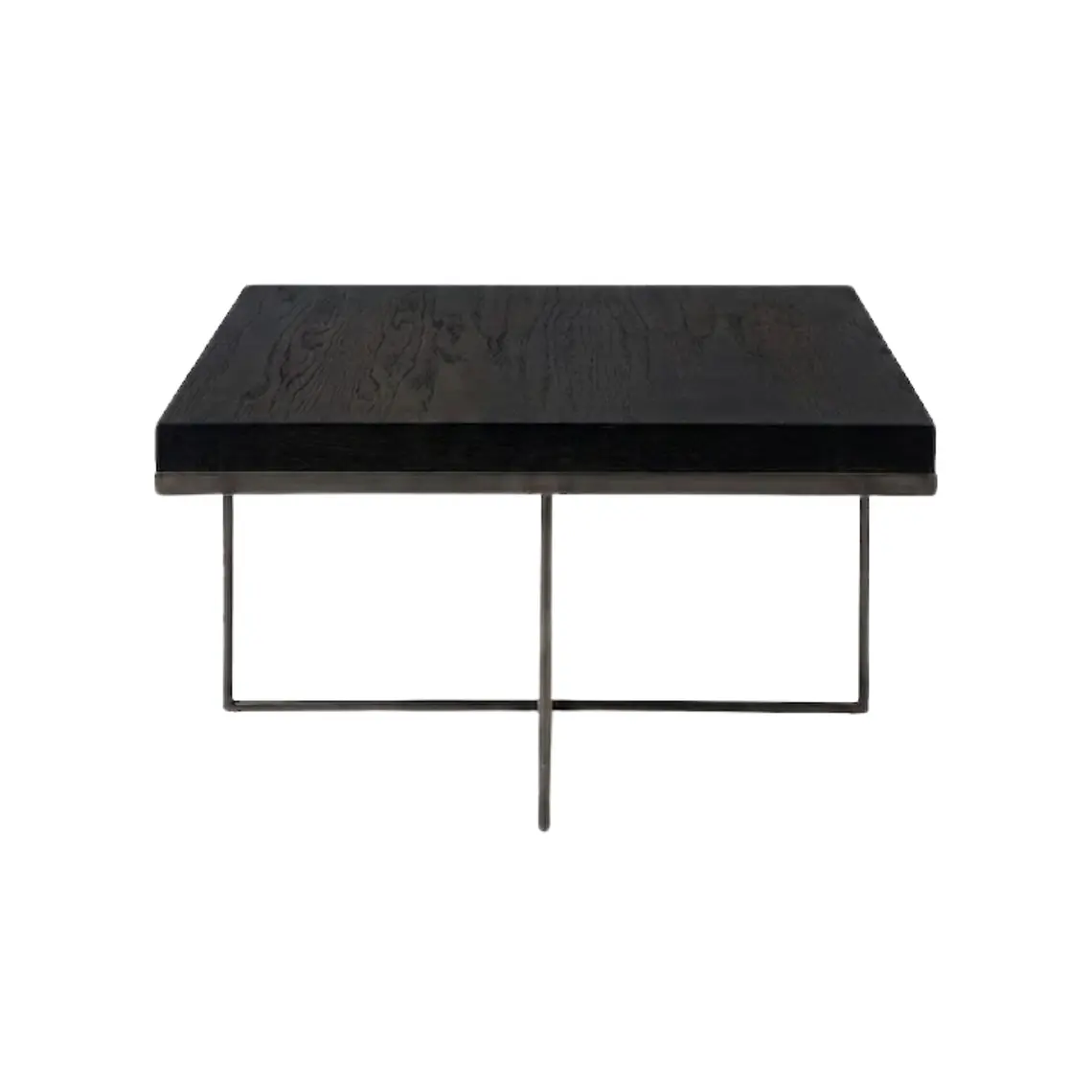 MESA DE CENTRO BRONCE ENVEJECIDO CUBIERTA NEGRA (60L X 60P X 35H CM) 1