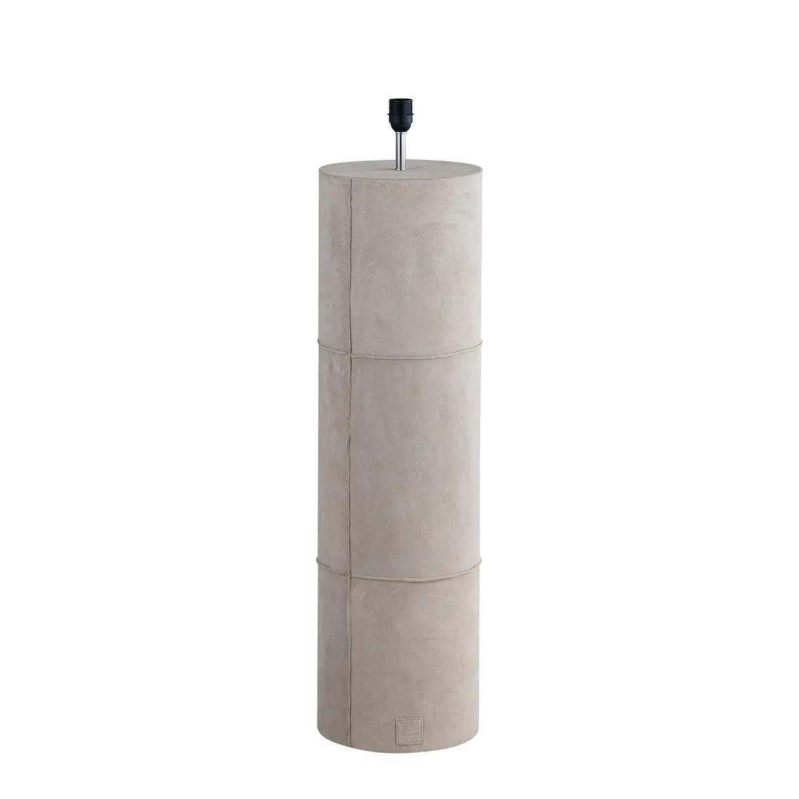 LAMPARA GAMUZA BEIGE CON PANTALLA CUERO VACA (45D X 150H CM) 3