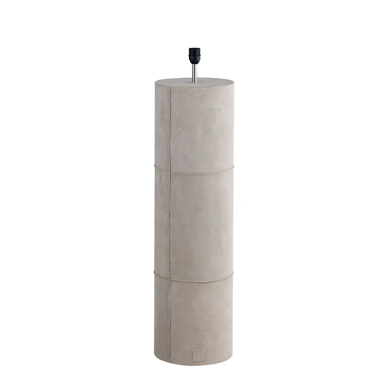 LAMPARA GAMUZA BEIGE CON PANTALLA CUERO VACA (45D X 150H CM) 3