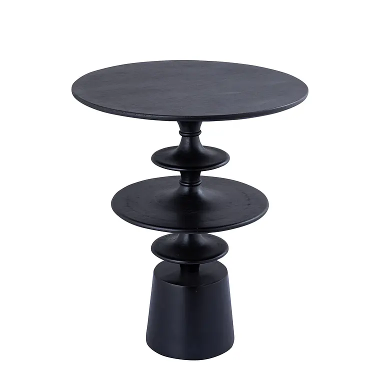 MESA LATERAL - JULIETA MESA LATERAL DE MADERA NEGRA (45D X 55H CM) 2