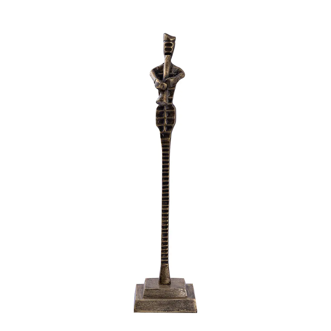 METAL - ESCULTURA HOMBRE CON CLARINETE (53 X 12 CM) 1