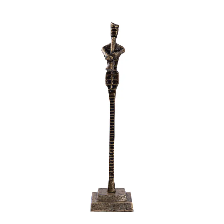METAL - ESCULTURA HOMBRE CON CLARINETE (53 X 12 CM) 1