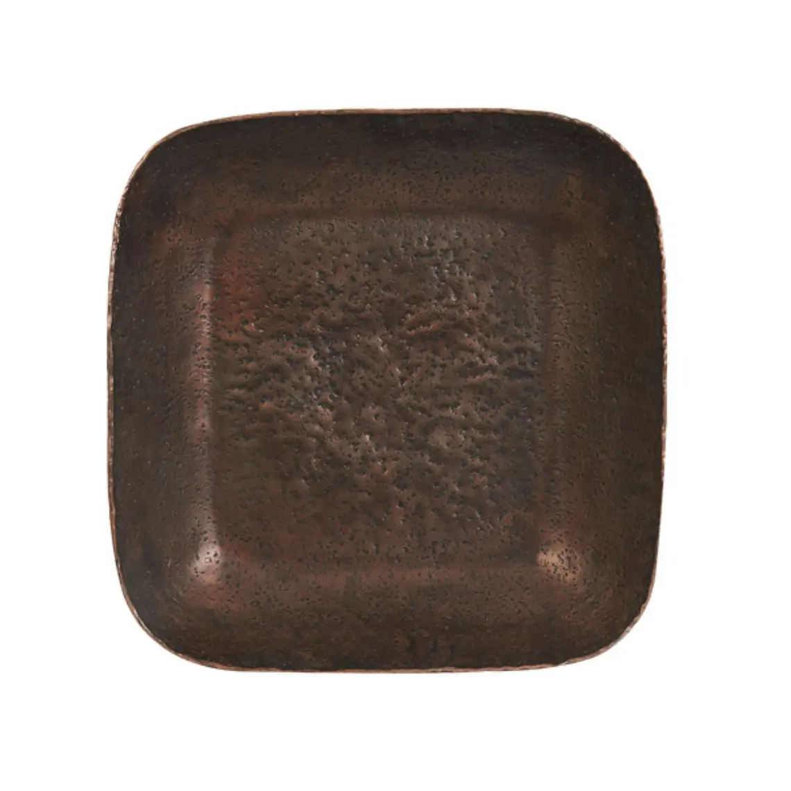 METAL - PLATO CUADRADO DE BORDE ALTO GOLPEADO (33A x 7.5H CM) 1