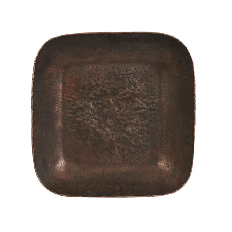 METAL - PLATO CUADRADO DE BORDE ALTO GOLPEADO (33A x 7.5H CM) 1