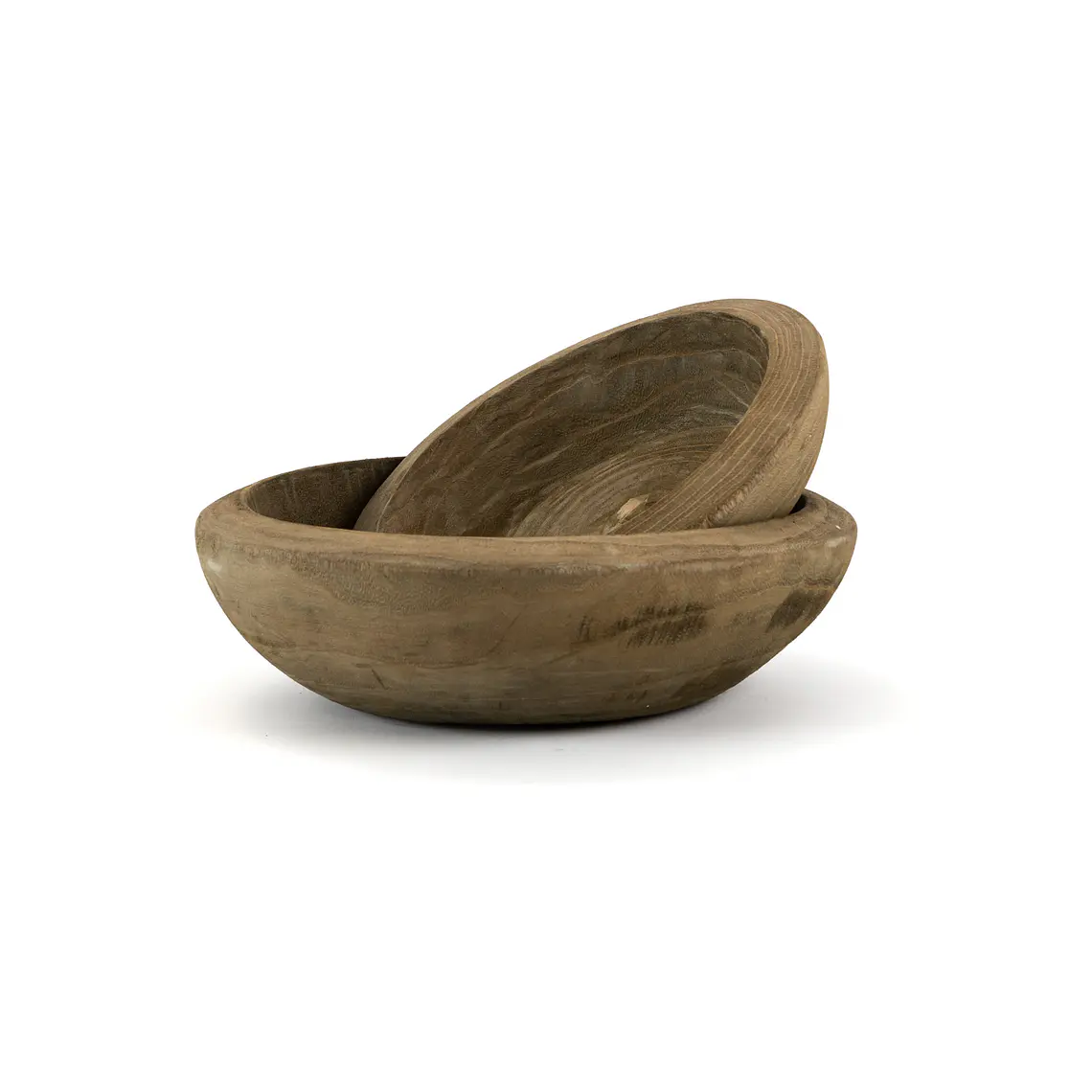 NUCO SET 2 BOWLS MADERA COLOR CAFÉ/NEGRO INDOOR (31D X 8H CM - 25D X 6H CM) 1