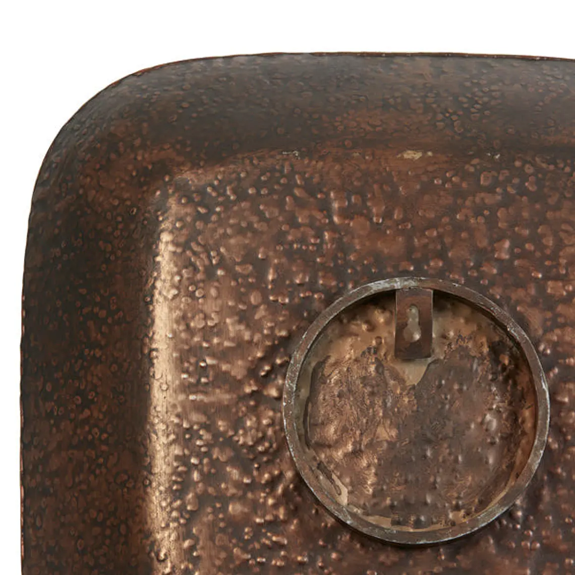 METAL - PLATO CUADRADO DE BORDE ALTO GOLPEADO (33A x 7.5H CM) 4
