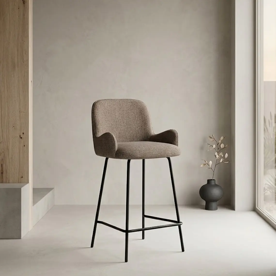 PISO SARA TAPIZADO BEIGE (57A X 51P X 93.5H CM) - PISO ASIENTO 68H CM 2