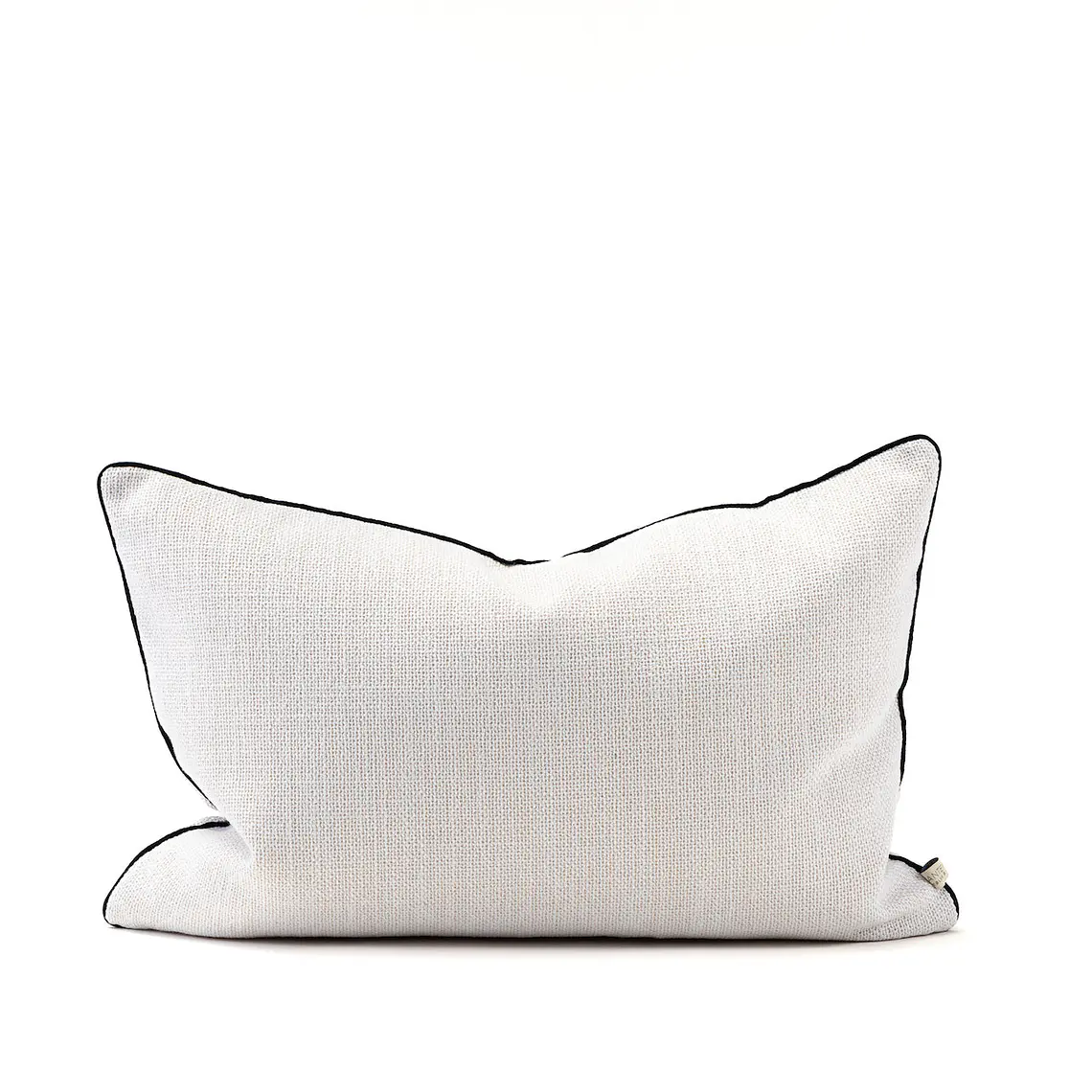 COJÍN - ALGODÓN BLANCO CON TRAMA VIVO AZUL MARINO (60 X 40 CM) 1