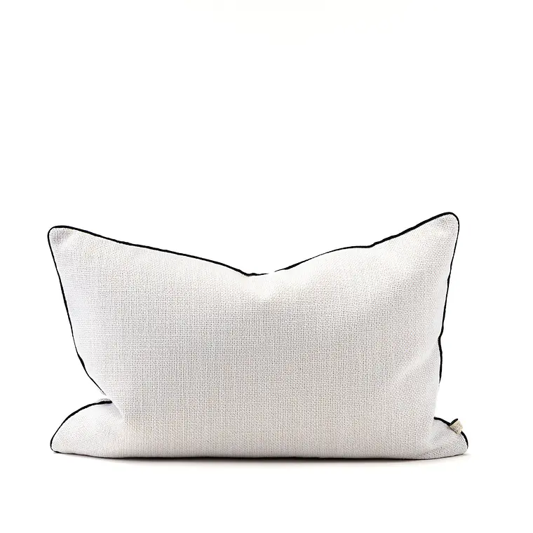 COJÍN - ALGODÓN BLANCO CON TRAMA VIVO AZUL MARINO (60 X 40 CM) 1