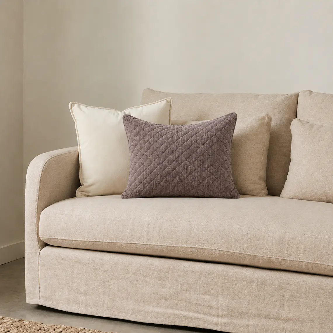 COJÍN - COTELÉ QUILT MALVA (40 X 60 CM) 2