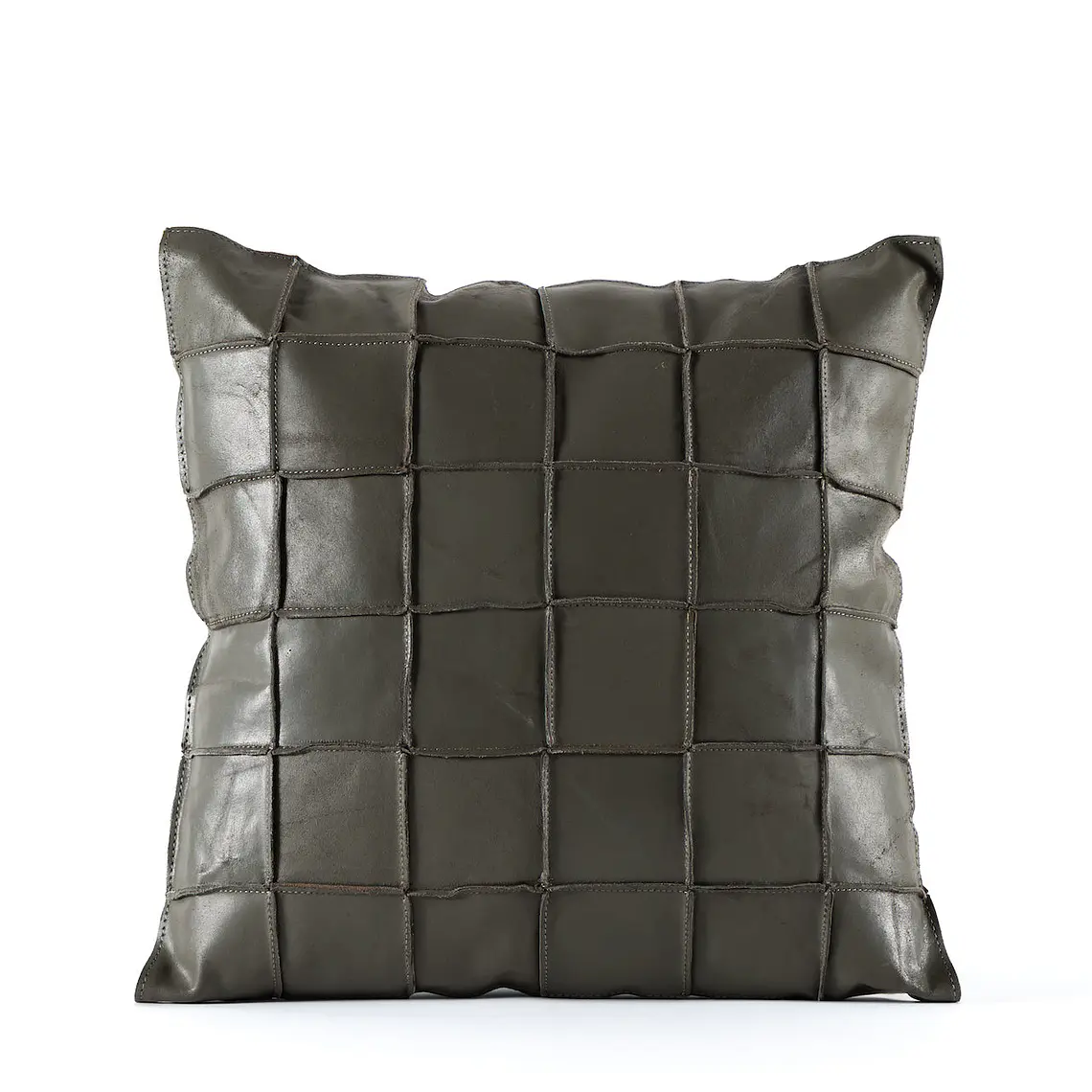 COJIN - CUERO PATCHWORK VERDE (45 X 45 CM) 1