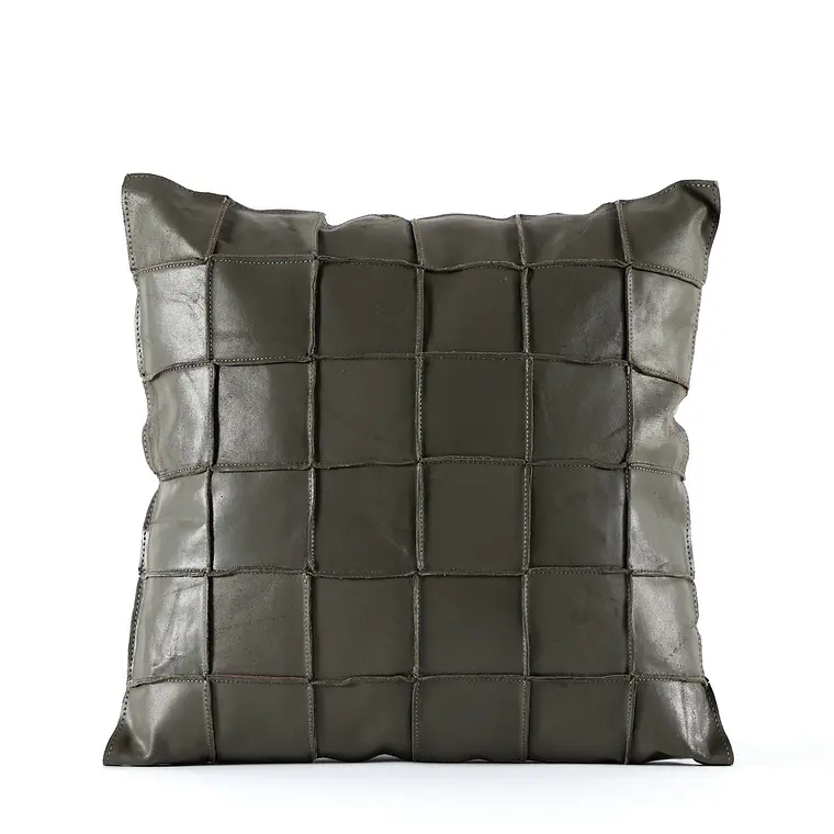 COJIN - CUERO PATCHWORK VERDE (45 X 45 CM) 1